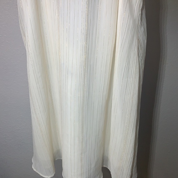 SHOW ME YOUR MUMU Deep V-Right Back White Gold Stripe Mini Dress Size S - Picture 8 of 11